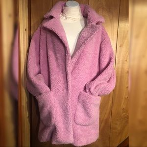 Forever 21 Pink Faux Shearling Coat